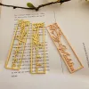 Jewelry Custom Birthflower Name Bookmark Personalized Gold Color Birthday Flower Name Stainless Steel Bookmark Women Jewelry Memorial