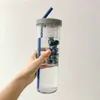 Wasserflaschen Plastik Duft Teefilter Tasse für Mädchen Haushaltstrinkflasche mit Strohschule Bürogetränk