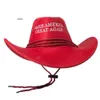Trump Red Hat Make American Great Again Again Uomini e donne in stile etnico Cappelli da cavalieri retrò 0422