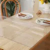 قطعة قماش PVC شفافة مائدة مائدة زجاجية ناعمة مستطيلة غطاء مستطيل