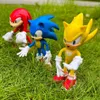 Action Toy Figures 5pcs Set mignon sonic pvc personnage jouet hedgehog shadow tail fig Figure 14cm Model Dolls Enfants Animal Toy Birthday Gift T240422