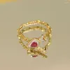 Cluster anneaux légers luxury rouge fermoir de la chaîne douce serpent pour femmes vintage tempérament fraîche