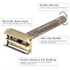 Blades YINTAL Men's Bronze Classic Doublesided Manual Razor Long Handle Brass Safety Razors Shaving 1 Razor 5 Blades