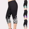 Robes de taille plus d'été Nouveaux loisir Sports Yoga Capri Femmes Plus taille imprimé Longues jambes élastiques Pantalon coupé pour femmes Jeep décontractée Y240422