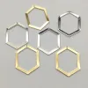 Necklaces New Arrival! 33x25mm 100pcs Brass Pendants Hexagon Charm For Handmade Necklace Earrings DIY Parts Jewelry Findings&Components