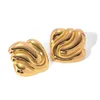 Boucles d'oreilles irrégulières en acier inoxydable en acier inoxydable Retro 18K Gol