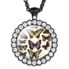 Naszyjniki wiszące kwiaty Naszyjnik lotosu motyle sukulenty szklane szklane kabokonowe malowanie biżuterii botanicznej na prezent na dzień matki