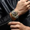 الساعات Poedagar التلقائي ميكانيكي الرجل wristwatch هولو توربيلون الفولاذ المقاوم للصدأ من الفولاذ المقاوم للصدأ مشاهدة ماء مضيئة الساعات الرجال