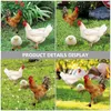 Trädgårdsdekorationer 3 datorer Hen Chick Ground Plug Yard Stakes Decor Simulation Chicken Insert Dekorera