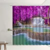 Shower Curtains Waterfall View Curtain Forest Tree Green Red Yellow Leaf Plant Flower Living Room Bathroom Bathtub Decor Set