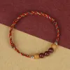 Strands UMQ Safe Peach Wood Cinnabar Cuerda trenzada colorida Cuerda roja Año de nacimiento Protección corporal Pulsera para parejas afortunadas