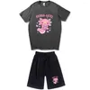 Parcours masculins Lait Axolotl Boba Men Harajuku esthétique graphique unisexe Tshirt décontracté drôle costume à manches courtes