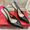 Luxury designer heels 8.5cm black rose red women pointy classic fashion stiletto sandals