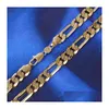 Hänge halsband 24k solid guldmens gf 8mm italiensk figaro länkkedja halsband 24 tum droppleverans smycken hängen dhvnz
