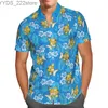 Camisas masculinas Impressão 3D Praia Segurança Segurança de verão Camisa de verão curta Camisa social de grandes dimensões YQ240422