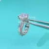 Custom Made 5Ctw Vvs Moissanite Diamond Real Solid Gold Wedding Rings For Women