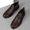 Casual Shoes High Quality Men Genuine Leather Versatile Men's Fashion Brand Man Oxford Lace Up Formal Dress Footwear