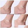 Anklets New 925 Sterling Sliver Ankle Bracelet For Women Foot Jewelry Inlaid Zircon On A Leg Personality Gifts 527 T2 Drop Deliver9391899