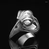 Cluster Rings SrMen's Headpiece Dark Crow Skull Thai Silver Bird Head Open Ring