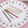 Sier-plating Long Birthday Gold Stemmed Less Candles DIY Colorful Cake Decoras Wedding Supplies 6pcs /box