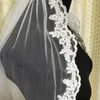 Bridal Veils 1 Layer Veil Edge Lace White Ivory Party Cathedral Wedding With Comb Accessories 1m 2m Customiz
