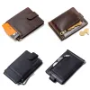 Clips CONTACT'S Cow Leather Money Clip Men Card Wallet Thin Money Clamp for 10 Cards Male Bifold Credit Card Case with Zip Coin Pocket