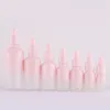 Dekorative Figuren 15pcs 5-100 ml Glas Tropfen Flasche Flüssigkeit Pink Cap Serum/Essential Basic Pipette Nachfüllbar