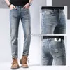Men's Jeans designer Embroidered High end Men's Jeans Spring/Summer New Casual Slim Fit Small Straight Elastic Pants Thin Style