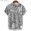 Męskie koszule męskie męskie koszula letnia moda Navigation Graphic 3D Printing z krótkim rękawem swobodny top męski luźna koszula YQ240422