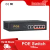 Управление Ienron Poe Switch 100 Мбит/с Ethernet Smart Switch 4 Port Poe +2 uplink rj45 VLAN с Power 52V для IP -камеры/Router Wi -Fi