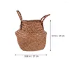 Storage Bags Seagrass Woven Flower Basket Hand Belly Indoor Planter Pots Baskets Flowerpot