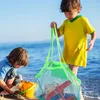 Opbergtassen mesh strandtas opvouwbare buitenkinderen schuren weg draagbaar net herbruikbare groente groente hand