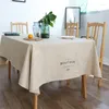 Tkanina stołowa sztuczna lniana prostokąt obrus zmywalny łatwa do pielęgnacji odporna na zmarszczkę grubą tkanin