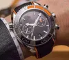 Montre-bracelets Luxury Mens Quartz Chronograph Watch Black Ceramic Orange Canvas Rubber Reloj Hombre