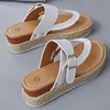 Casual Shoes Women's Wedge Heeled Sandals Clip Toe Platform Bekväm slip på Espadrille