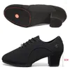 Chaussures de danse féminine adulte professeur de latin femme oxford tissu au milieu du talon carré marin soft social baskets