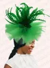 Grand fascinateur chapeau femmes mariage élégant plume pilule caisson royal fête des dames féminines églises en soirée chapeau 240401