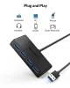 Hubs Orico 4 Port USB 3.0 Сплиттер концентратор с 5 В Micro USB Power Port Port 30 см Кабель множественные USB -концентраторы для аксессуаров для компьютера для ноутбука ПК