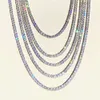 Luksusowe klejnoty moissanite klaster łańcuch tenisowy 925 Solidny srebrny łańcuch mrożony w łańcuchu rapera