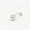 Jewelry 925 sterling silver belly Bar Double ball Navel Rings Barbell body piercing jewelry