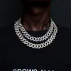 Kettingen 20 mm mannen hiphop ketting ketting plave instellende strass mannelijke hiphop iced out bling cubaanse ketens ketting mode sieraden