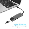 Hubs 5 in 1 USB C HUB a HDMicompatible Gigabit Ethernet RJ45 Adattatore per MacBook Pro iPad Pro 11 12.9 2018 Thunderbolt 3 Tipo C hub