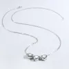 Necklaces ANDYWEN 925 Sterling Silver Gold Three Heart Zircon Charm CZ Pendant Long Chain Women Luxury Fine Jewelry Choker Crystal Jewels