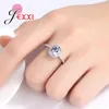 With Side Stones JEXXI Big Promotion Clear Cubic Zirconia High Quality S90 Silver Women Female Wedding Engagement Finger Rings Crystal