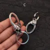 Jewelry BOCAI Real S925 Sterling Silver Key Chains for Men Women New Fashion Thai Silver Punk SkullJewelry Pendants Free Shipping