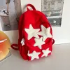 Torby Y2K Girls Star Backpack Śliczny preppy płótno torba szkoła Kawaii gwiazda wystrój plecak