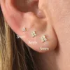 Pendientes de tachuelas delicadas mini flor para mujeres perforando cartílago anillo de oreja lindo circón oro color joya estética para mujeres kce038263x