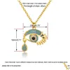 Pendant Necklaces Fashion Evil Eye Pendants For Women 2024 Goth 14K Yellow Gold Choker Necklace Vintage Turkish Neck Chains Jewelry Dr Otub8