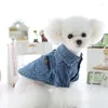 Vêtements pour chiens petits vêtements jeans manteau automne vestime pour animaux de compagnie hiver