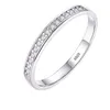 Kvinnliga förlovningsring Small Zirconia Diamond Half Eternity Wedding Band Solid 925 Sterling Silver Promise Anniversary Rings R012301Y